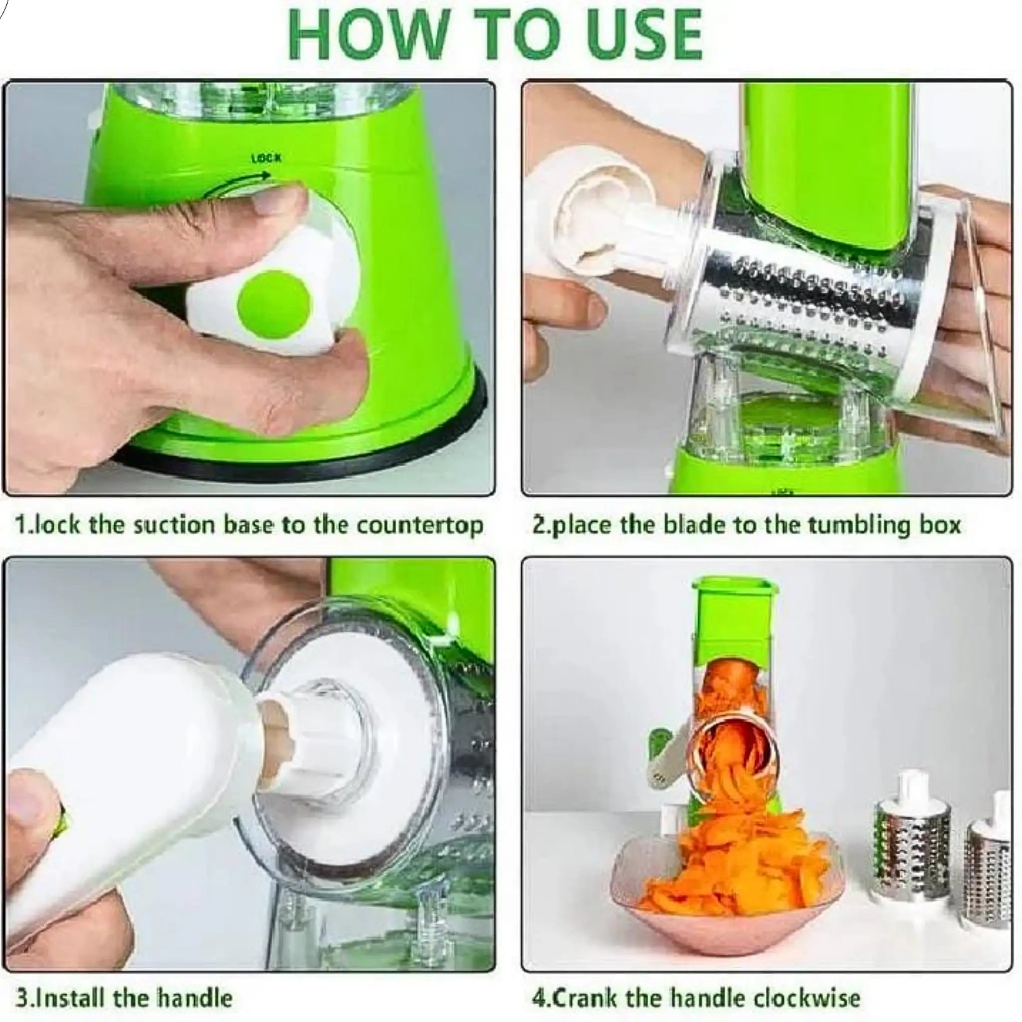 3 in 1 Rotary Vegetable Grater and Slicer