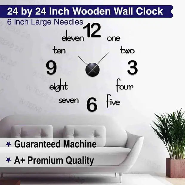 Acrylic Wall Clock 3D Wooden DIY