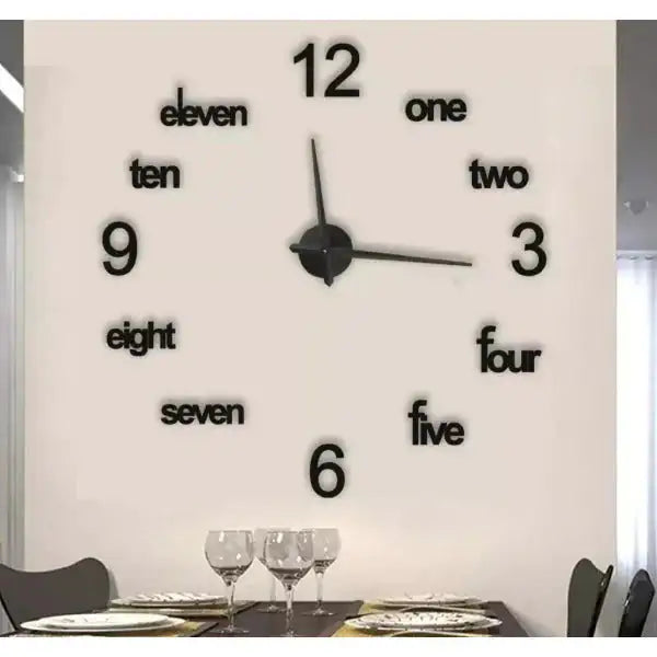 Acrylic Wall Clock 3D Wooden DIY